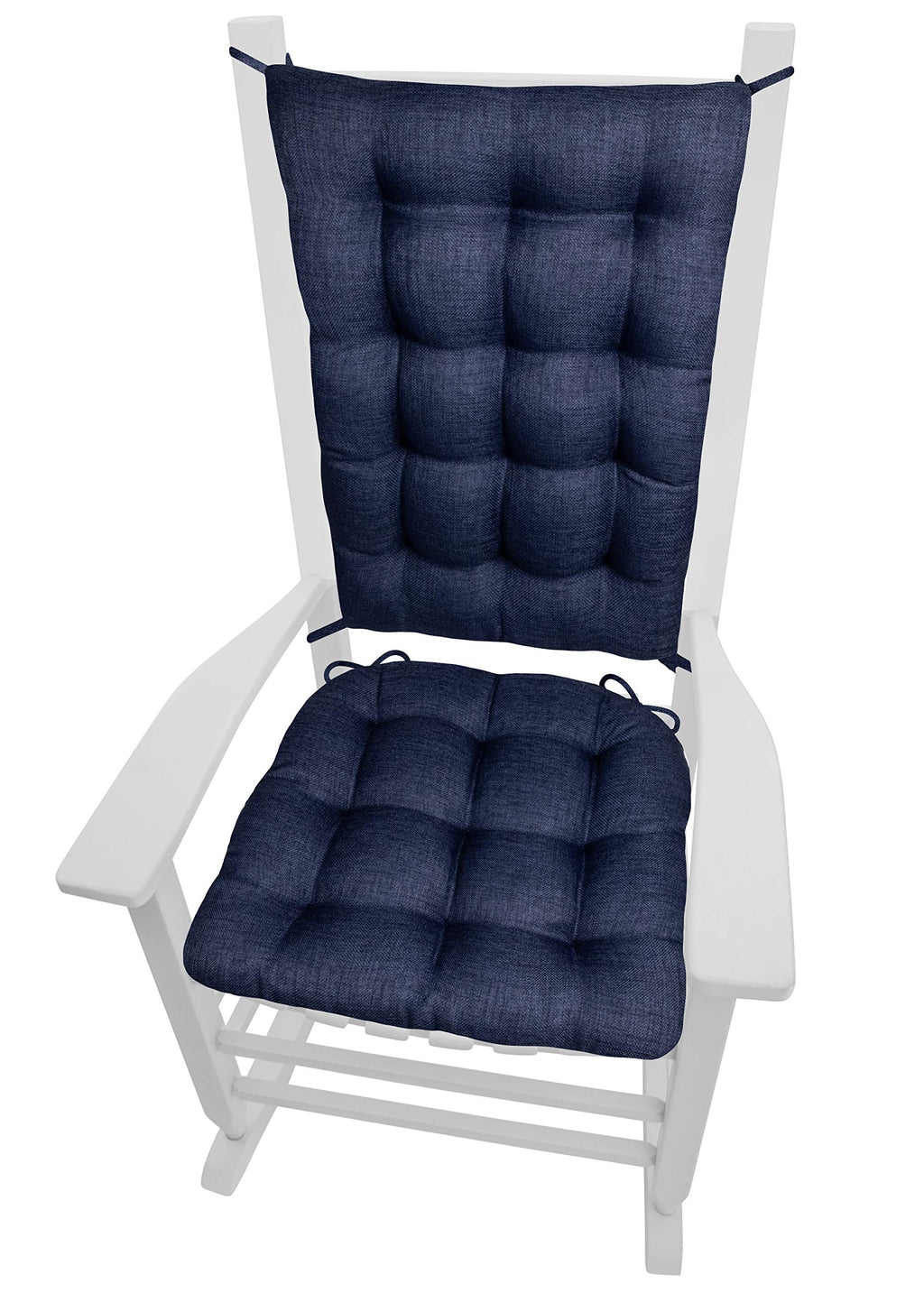 Rave Indigo Porch Rocker Cushions - Standard - Indoor-Outdoor, Fade Resistant, Weather Resistant - Latex Foam Fill Rocking Chair