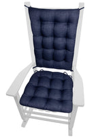 Rave Indigo Porch Rocker Cushions - Standard - Indoor-Outdoor, Fade Resistant, Weather Resistant - Latex Foam Fill Rocking Chair