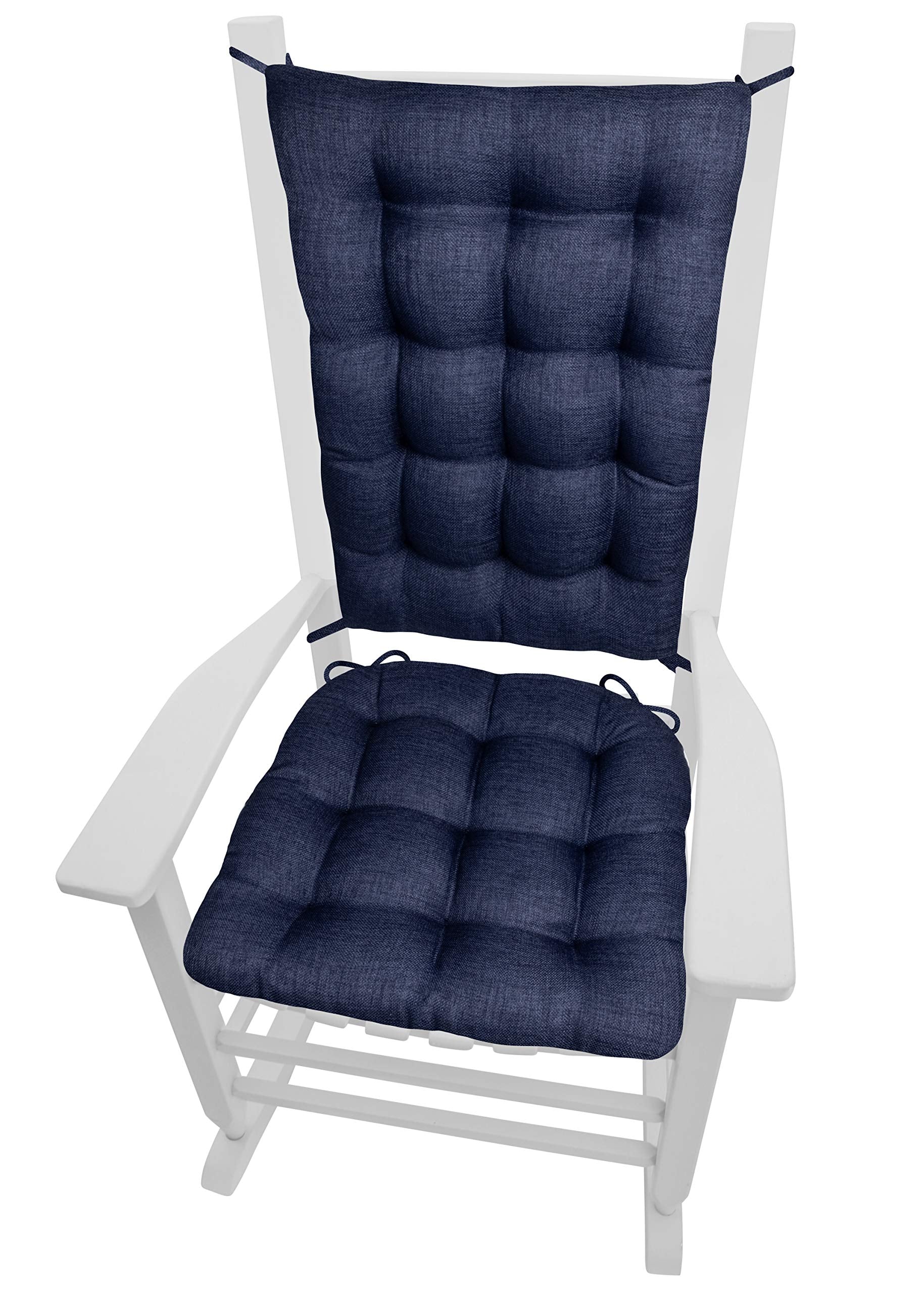 Rave Indigo Porch Rocker Cushions - Standard - Indoor-Outdoor, Fade Resistant, Weather Resistant - Latex Foam Fill Rocking Chair