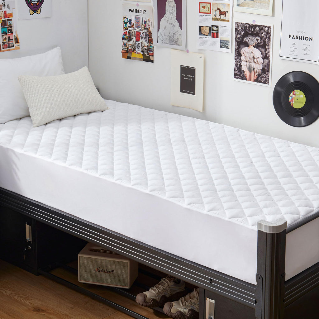 Grt Twin Xl Waterproof Mattress Pad, 100% Waterproof Quilted Fitted Mattress Protector, Noiseless Hollow Cotton Mattress Cover,