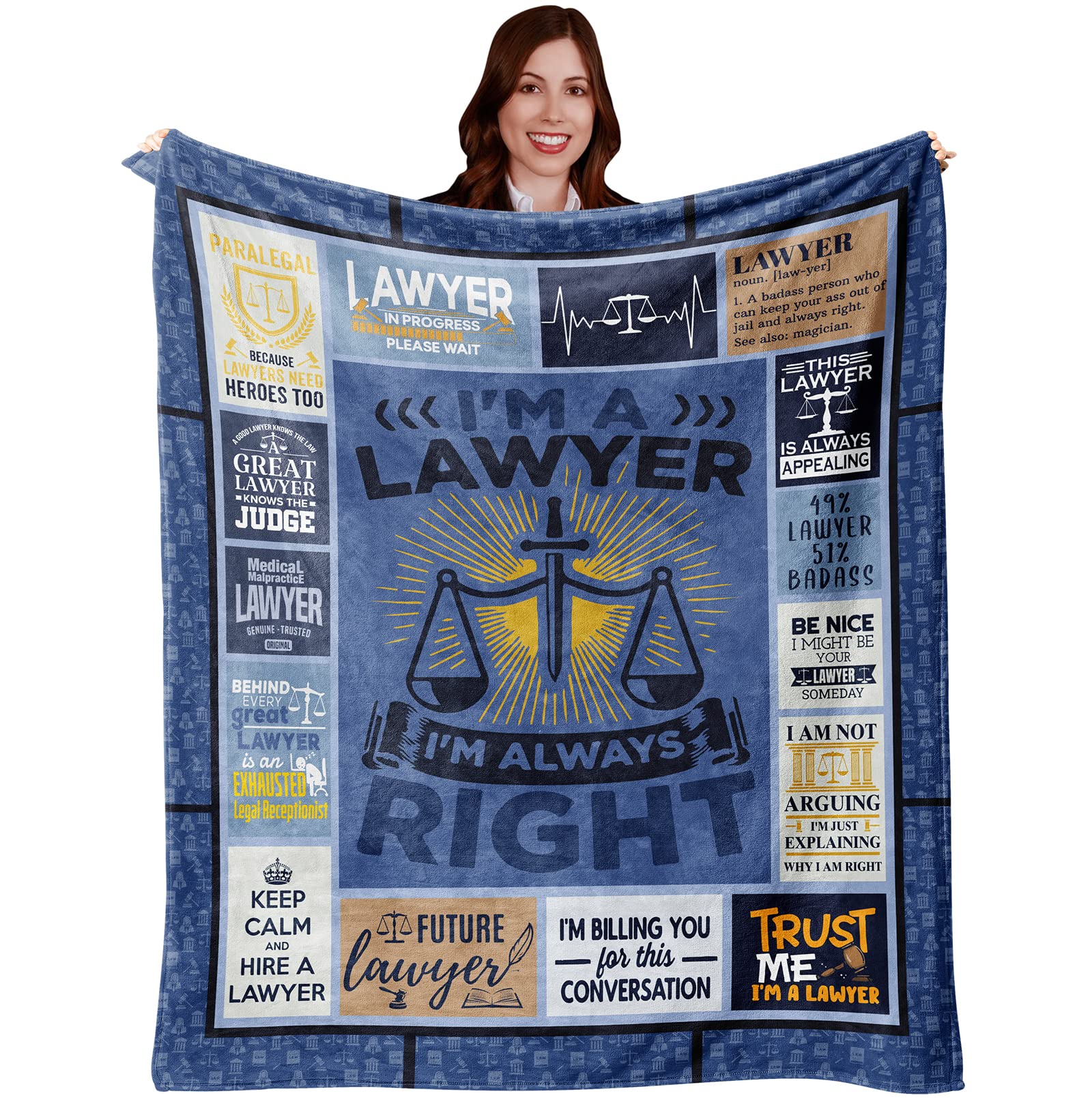 Muxuten Lawyer Gifts For Women/Men Blanket 60'X50', Gifts For Lawyers, Law School Gifts, Lawyer Graduation Gifts, Male/Female