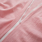 Lovque Pink Cotton Duvet Cover King Size, Linen Like Natural Bedding Set With Zipper Closure (No Comforter), 104X90 Inches