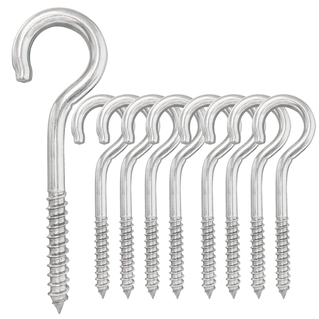 Yairmis 5 Inch 8-Pack 304 Stainless Steel Heavy-Duty Screw Eye Hook Eye Bolts, Suitable For Rowing Racks, Hammock, Awning, Hangi