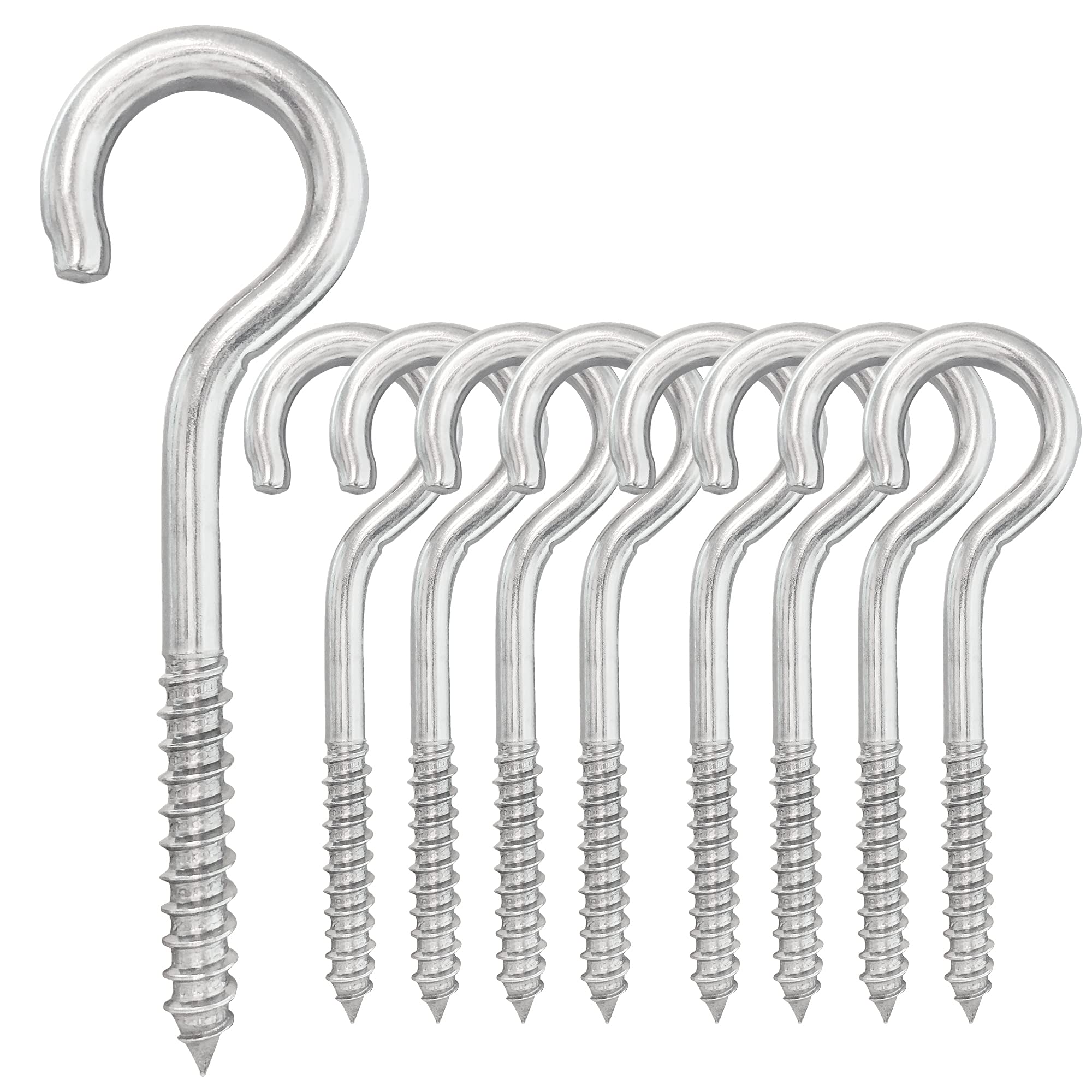 Yairmis 5 Inch 8-Pack 304 Stainless Steel Heavy-Duty Screw Eye Hook Eye Bolts, Suitable For Rowing Racks, Hammock, Awning, Hangi