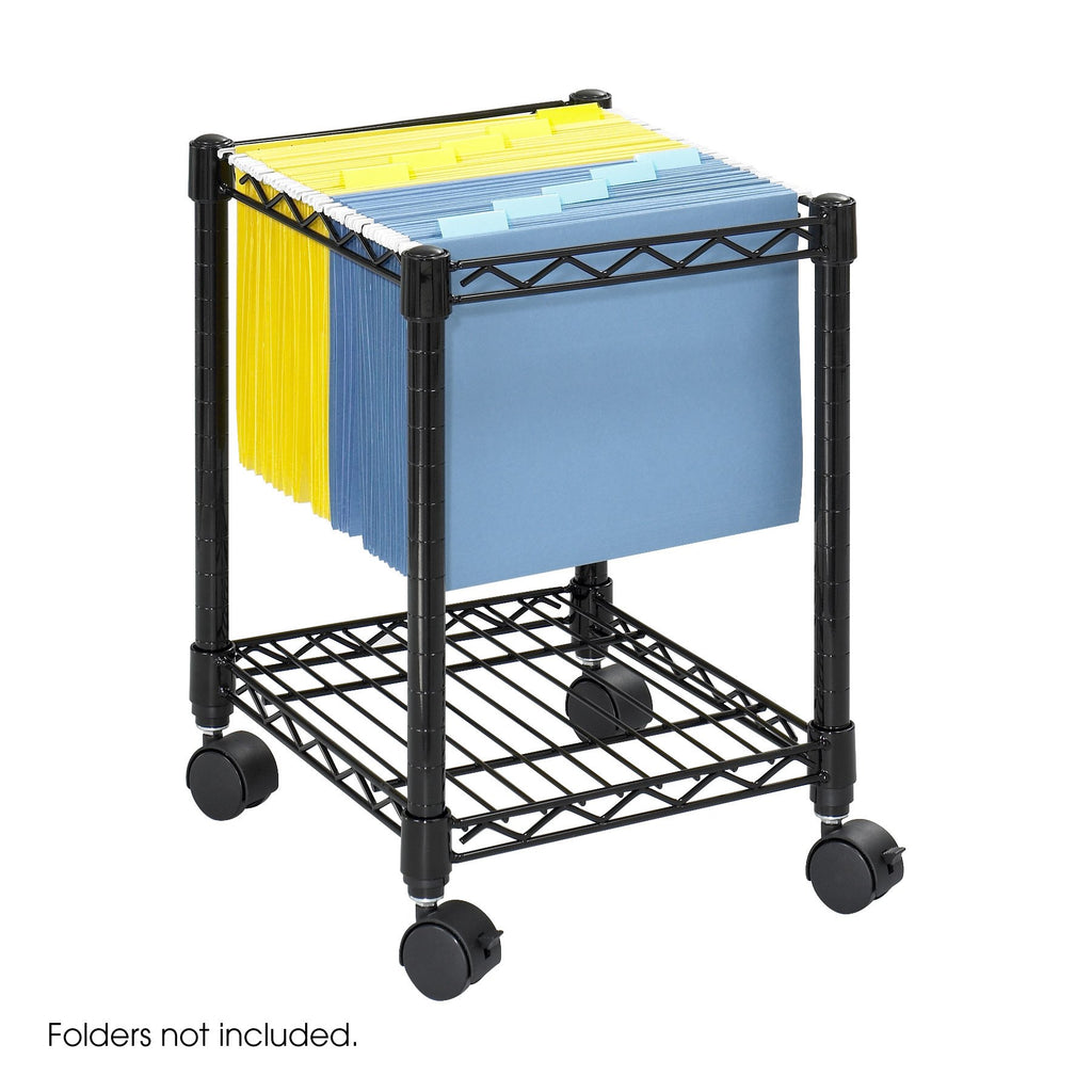 Safco Compact Rolling Cart, Fits Letter and Legal-Size Hanging Folders, Mobile File Storage, Steel, Black