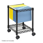Safco Compact Rolling Cart, Fits Letter and Legal-Size Hanging Folders, Mobile File Storage, Steel, Black
