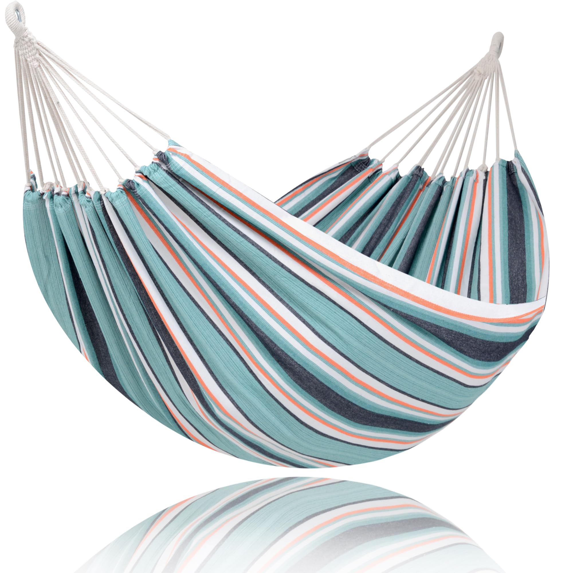 SUNCREAT Hammocks Outdoor Camping Double Hammock, Extra Large 2 Person Hammock for Camping, Green & Red