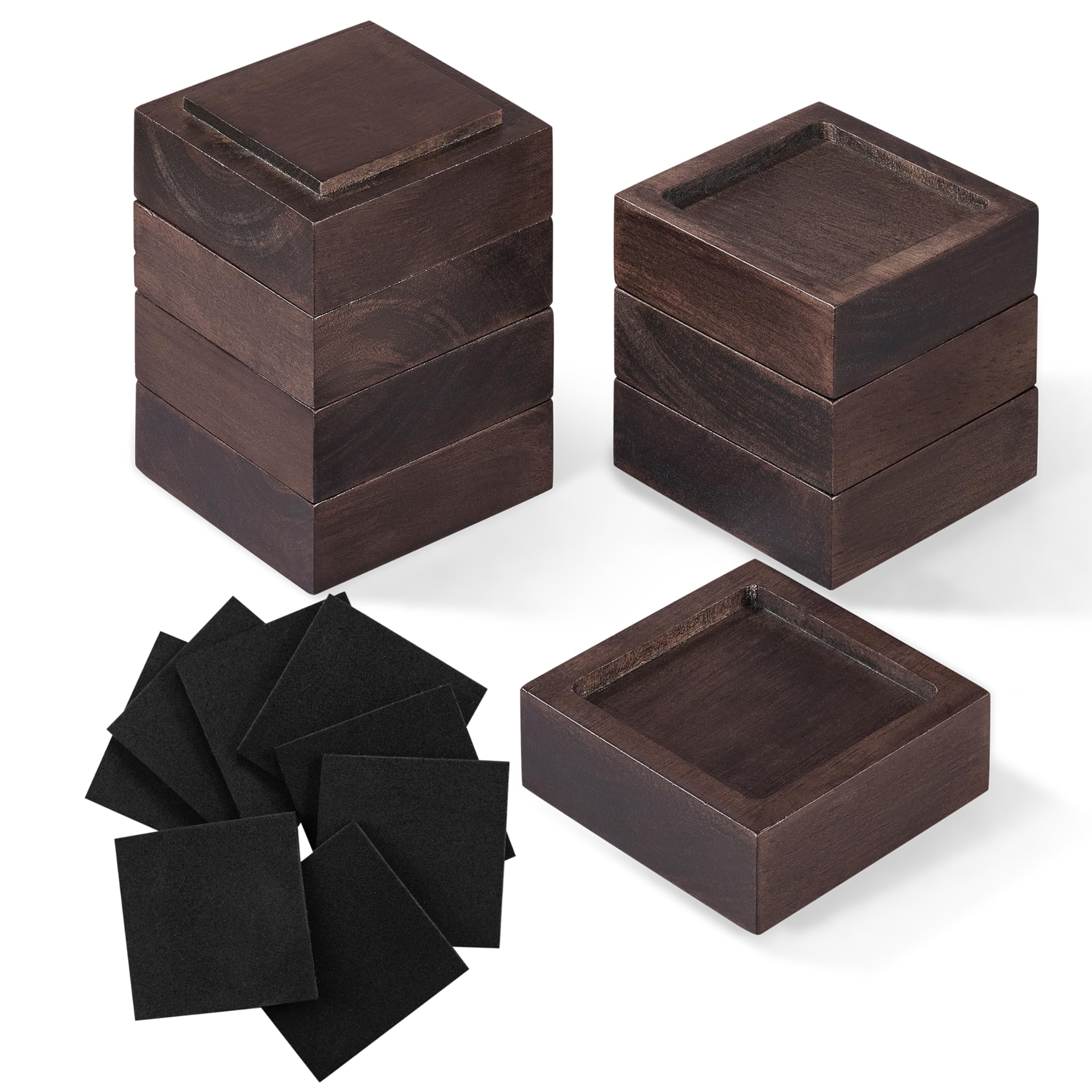 Bed Risers, Furniture Risers (Set of 8Height 1) Can be Adjusted to 2 3or 4, Lifts Furniture Risers, Solid Natural Wood R