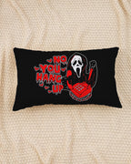 12X20 Inch Black Throw Pillow Cover - 'No You Hang Up' Funny Horror Ghost Design, Romantic Halloween Valentine'S Day Decor, Soft
