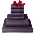 Mellanni Full Sheet Set - 6-Piece Iconic Collection Bedding, (Including 4 Pillowcases), 16-Inch Deep Pocket, Easy Care, Extra Soft, Cooling Sheets, Brushed Microfiber - Purple