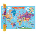 Round World Products RWPKM01BN Kid's World Wall Map, 24'' x 36'', Pack of 2, Multi