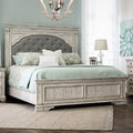 Steve Silver Highland Park Rustic Ivory Wood Upholstered Panel Queen Bed