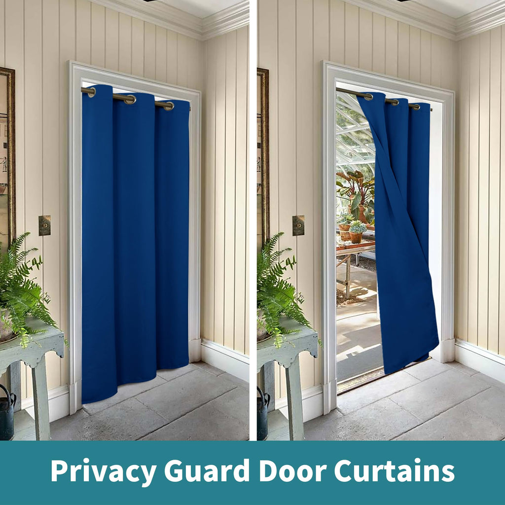 Bgment Royal Blue Door Curtain 80 Inch Length For Doorway, Bedroom Closet Curtain, Privacy Thermal Insulated Blackout Grommet Room Divider For Room Separation, 1 Panel, 34 Inch Wide