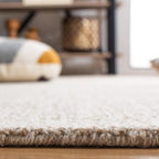 Safavieh Abstract Collection 6' Square Ivory/Grey Abt468G Handmade Premium Wool Living Room Dining Bedroom Area Rug