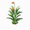 AMERIQUE Unique And Gorgeous Large 5 Paradise Bird Flower Artificial Plant Real Touch Technology, with Nursery Plastic Pot, wit