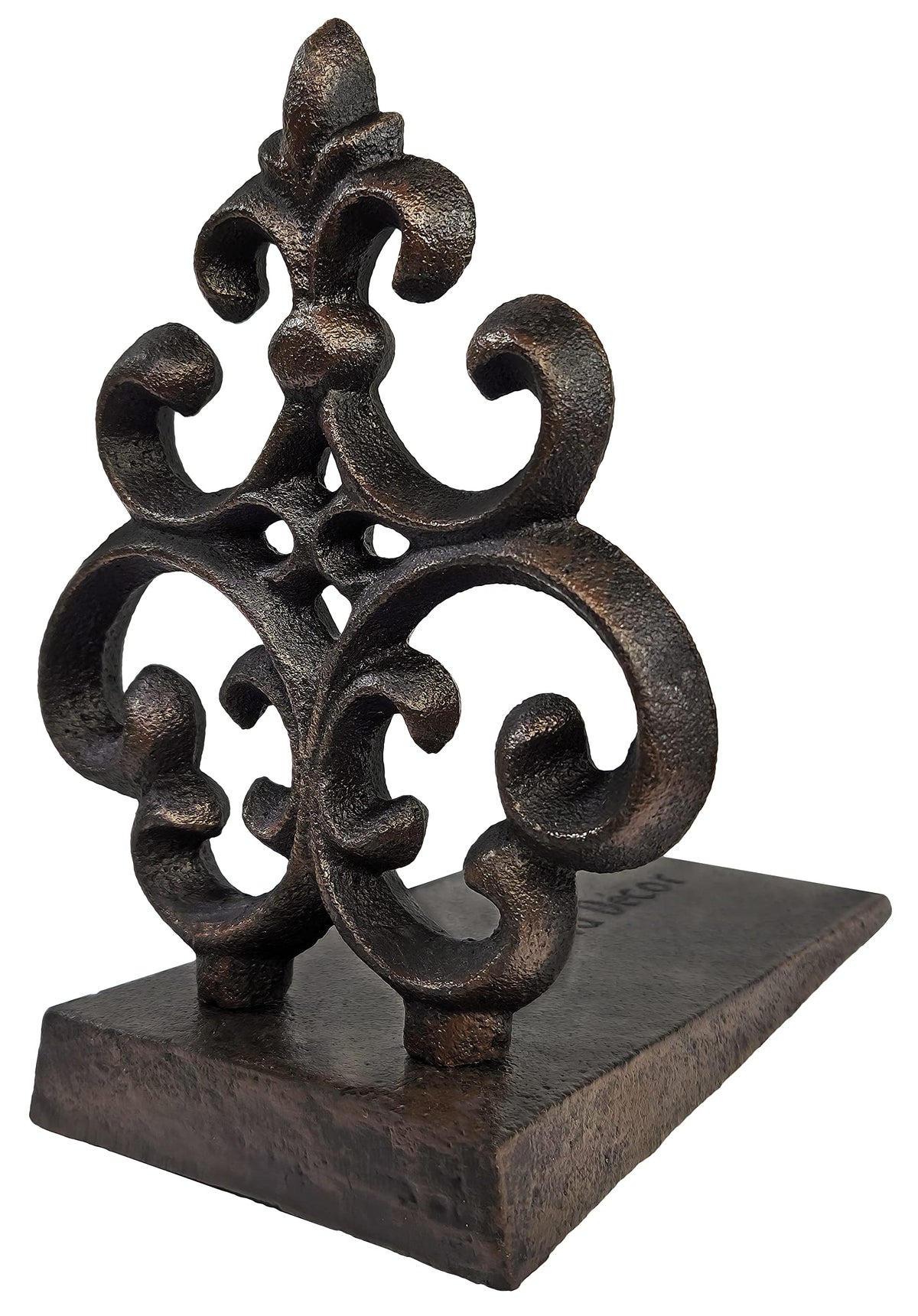 Lulu Decor, Cast Iron Fleur De Lis Door Stop, Door Stopper In Antique Black Finish, Beautiful And Useful Product (1 Piece)