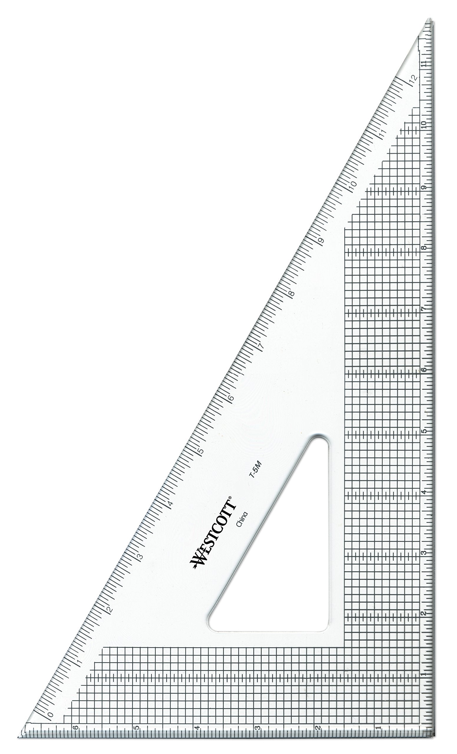Westcott Grid Triangle, 12', 30/60 Degree, Transparent (T-5M)