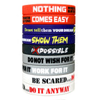 Ruanjai 12 Pack Motivational Wristbands For Men, Women & Teens, 12X8    Silicone Bracelets With Inspirational Quotes, Unisex Adu