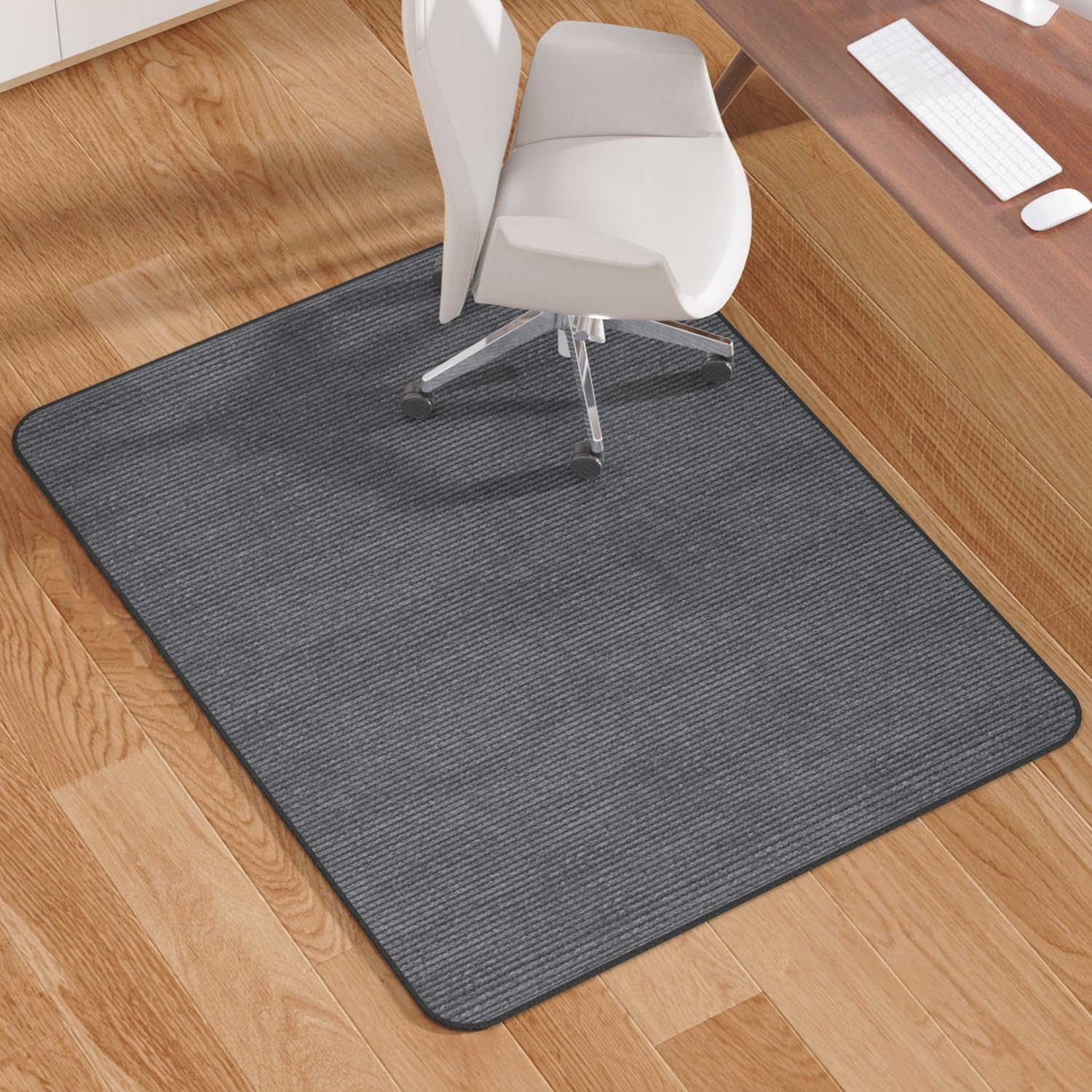 Blvornl Office Chair Mat For Hardwood Floor And Low Pile Carpet, 47' X 60' Corduroy Surface Desk Rolling Chair Mat For Hard Fl