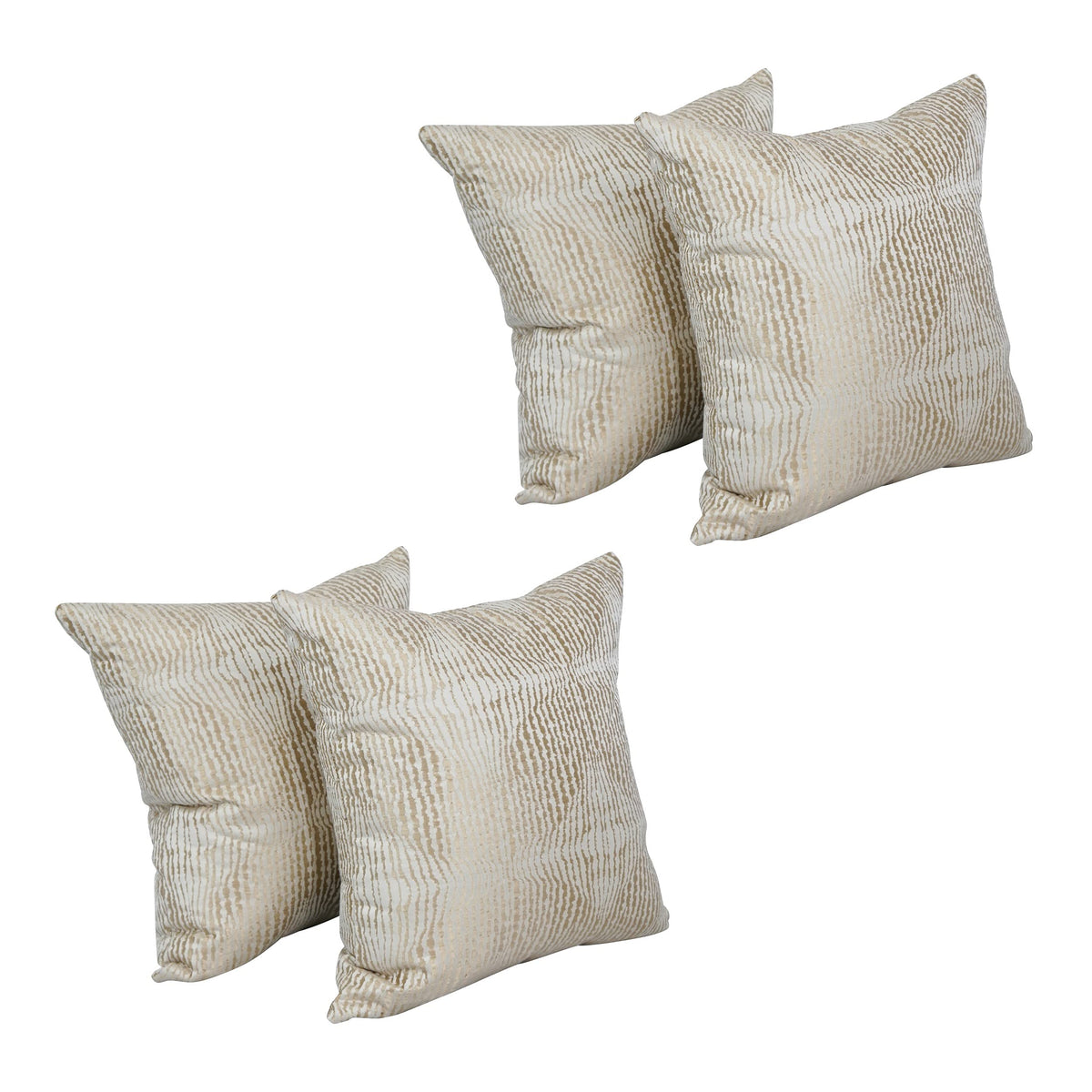 Blazing Needles Square Polyester Jacquard Throw Pillows, 17&quot;, Ashfield Alabas 4 Count