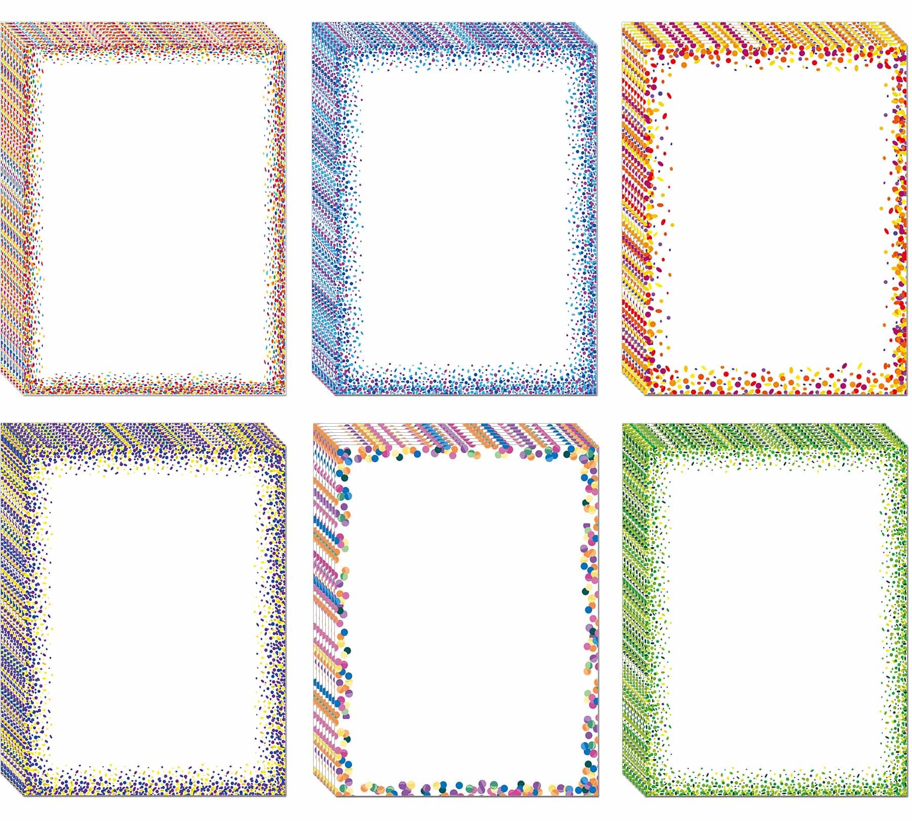 Thicker Colorful Stationery Paper, Aesthetic Paper 8.5 X 11', 48 Sheets, 6 Styles, Double Sided, Pretty Paper, Decorative Scrap
