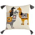 Saro Lifestyle Aiko Collection Llama Pack Throw Pillow With Down Filling 18' Multi