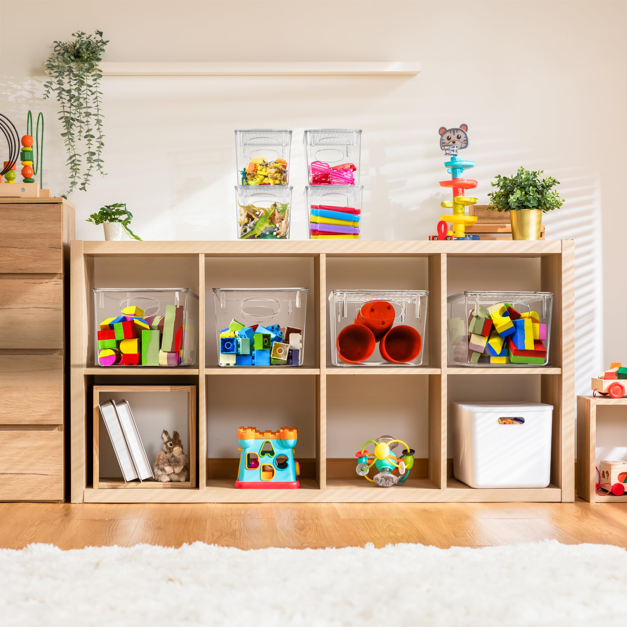 Sorbus Small Clear Plastic Storage Bins With Lids, Clear Stackable Storage Bins, Clear Toy Storage Bins, Clothes, Medicine, Make