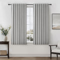 Grey 100% Blackout Curtains 45 Inches Long 2 Panels Set, Short Linen Heat Blocking Drapes 46 Inch Small Window Decor for Kitchen