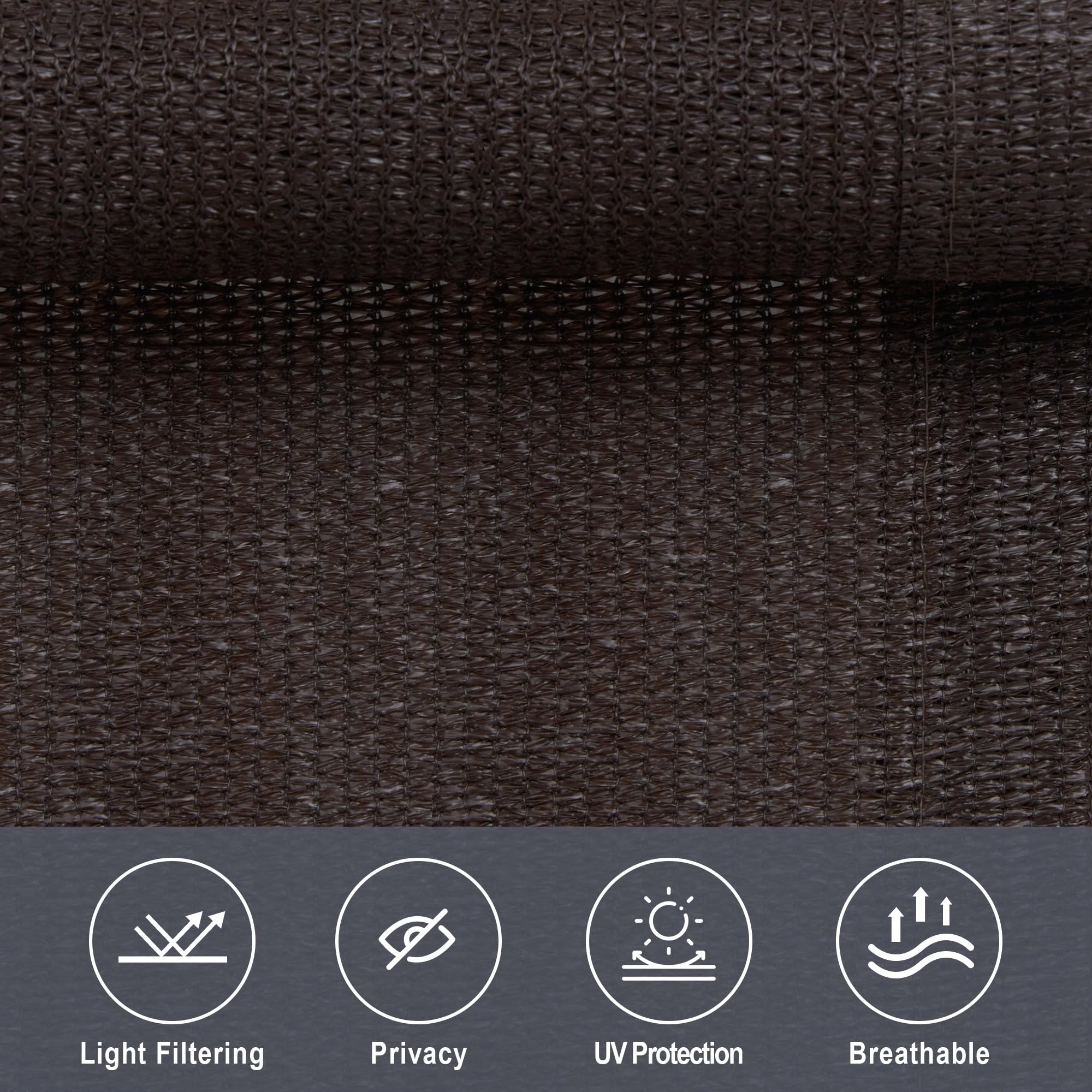 Vicllax Outdoor Roller Shade, Patio Cordless Blinds Roll Up Shade 6X6Ft, Chocolate