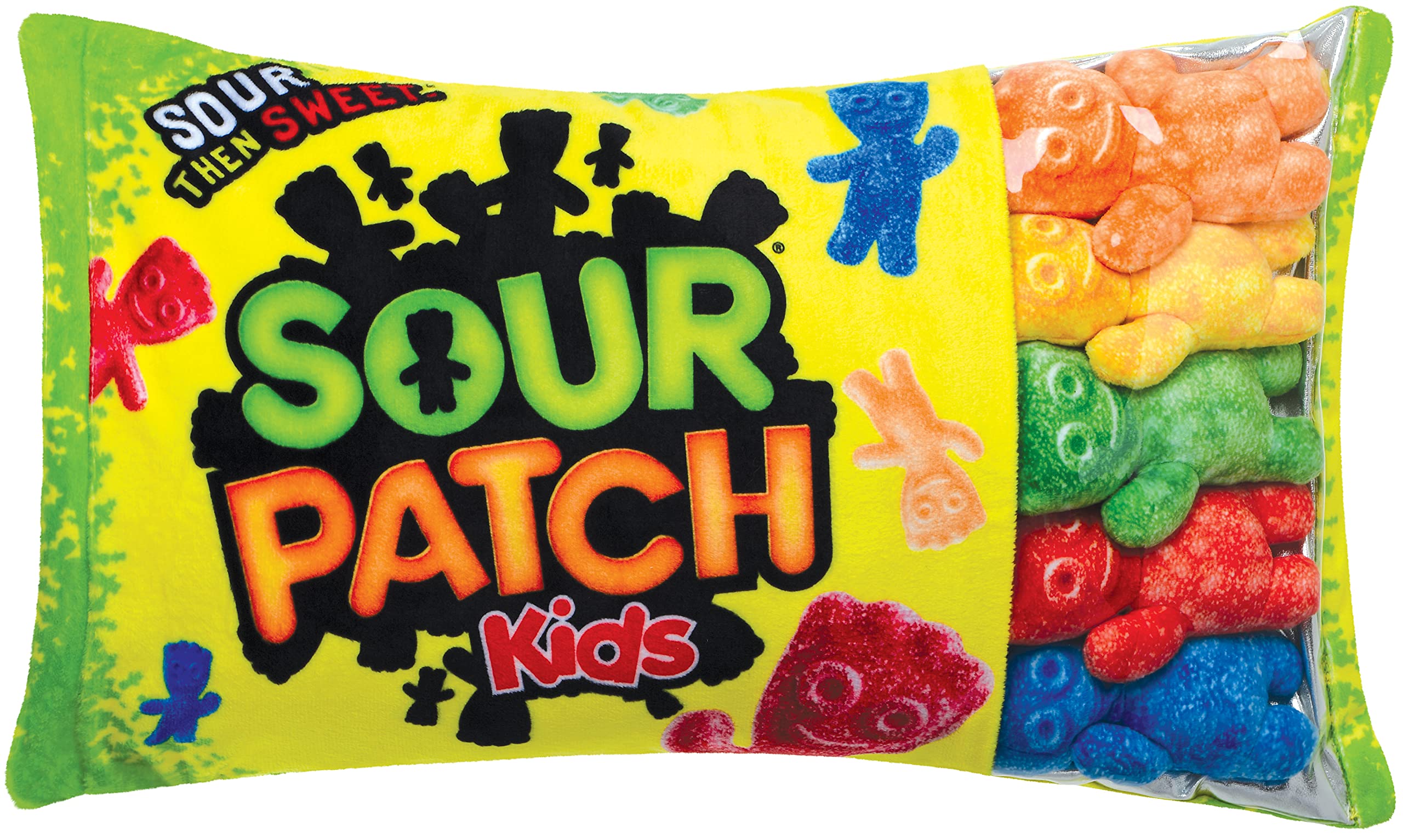 Iscream Sour Patch Kids Package 18' X 12' Pillow Set With Mini Spk Candy Pillows