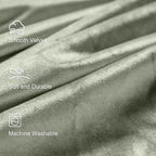 Lazzzy Green Velvet Curtains Room Darkening Thermal Insulated Curtains 72 Inch Long Window Drapes For Bedroom Living Room Super Soft Luxury Rod Pocketwindow Treatment 2 Panels, Grayish Green