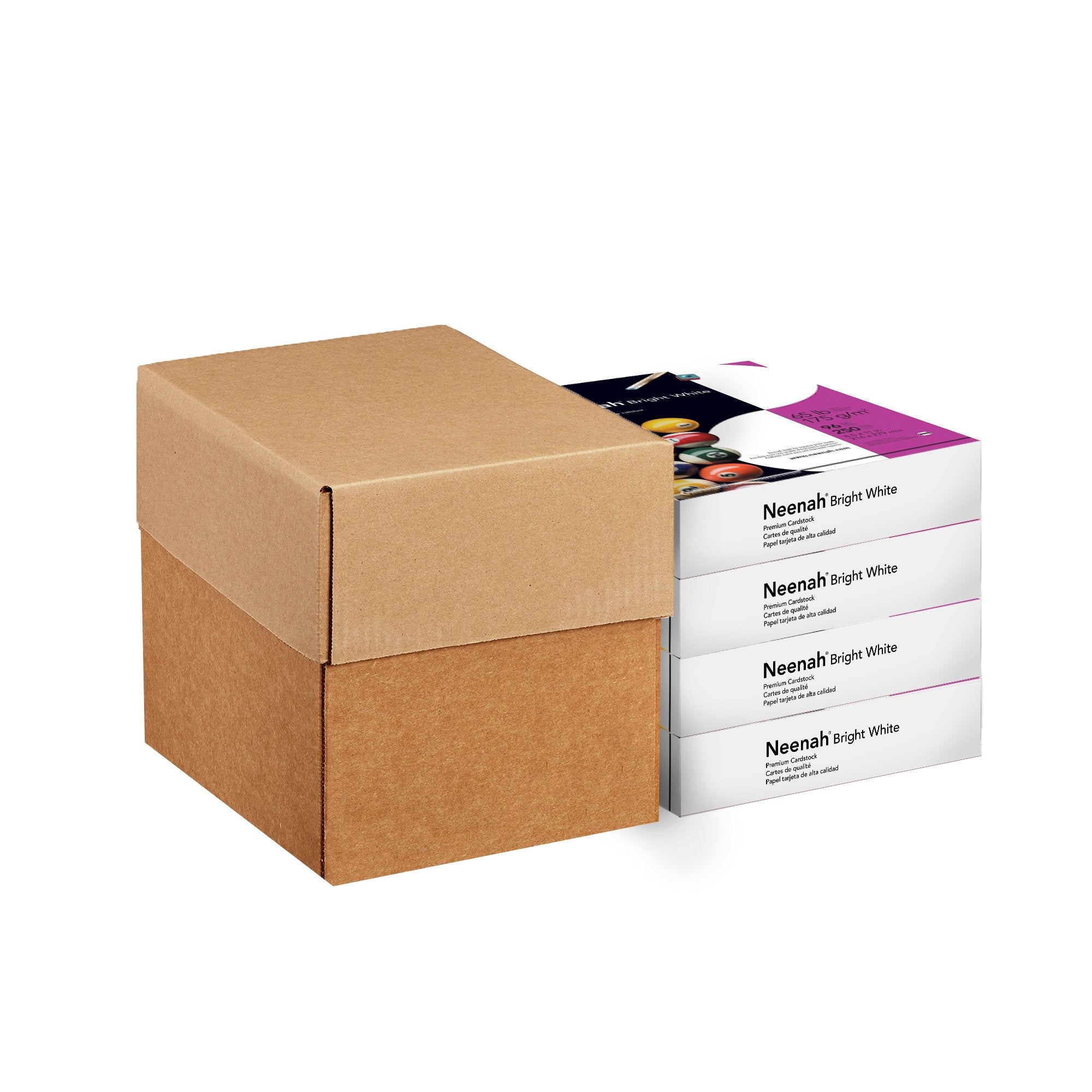 Neenah Paper Bright White Cardstock, 8.5' X 11', 65 Lb/176 Gsm, Bright White, 96 Brightness, 1000 Sheets, (Pack Of 4)