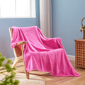Newcosplay Super Soft Twin Blanket Hot Pink Premium Silky Flannel Fleece Leaves Pattern Lightweight Bed Blanket All Season Use (