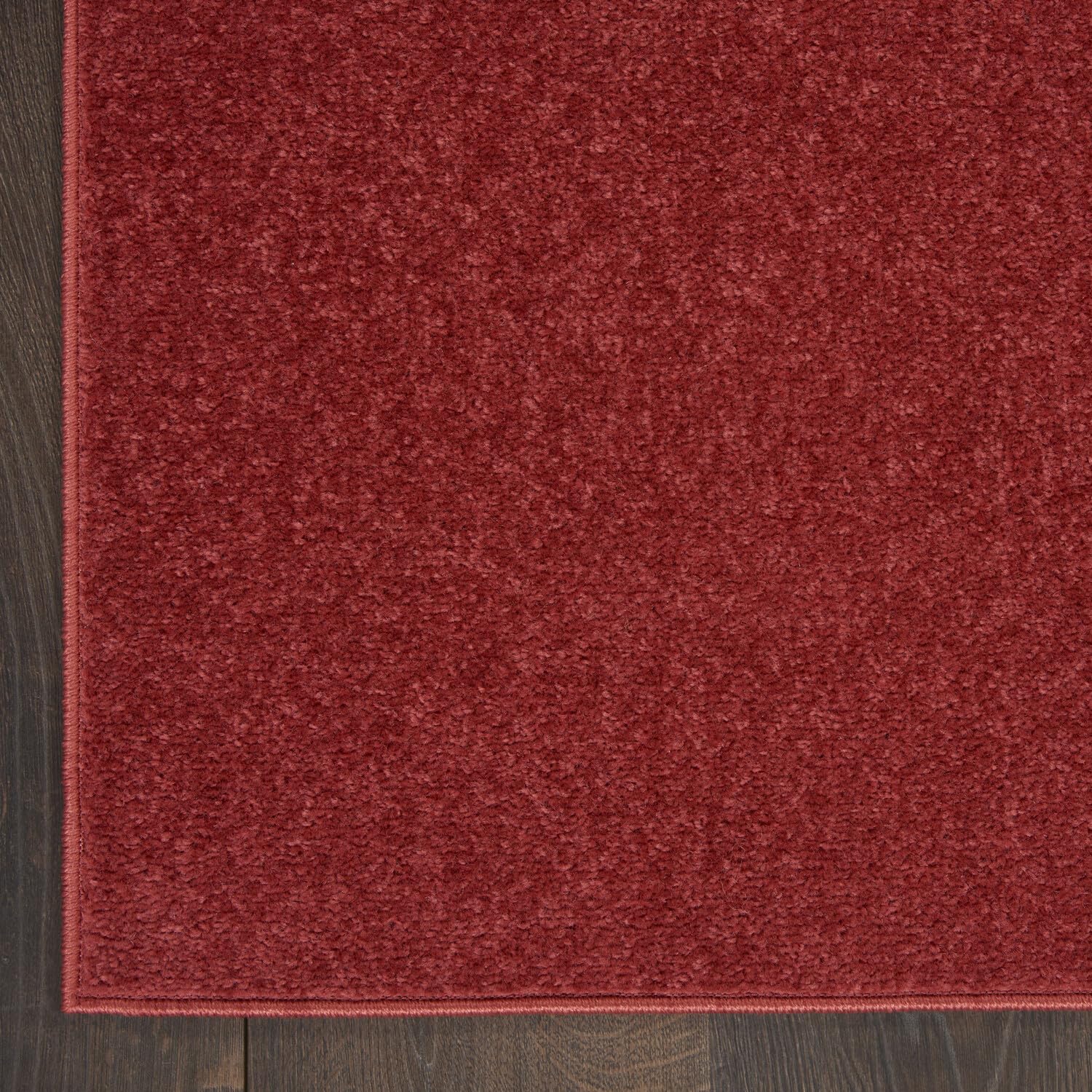 Nourison Essentials Solid Indoor/Outdoor Brick Red 2'2' X 16 Area Rug, Easy Cleaning, Non Shedding, Bed Room, Living Room, Dining Room, Deck, Patio, Backyard (2X16)