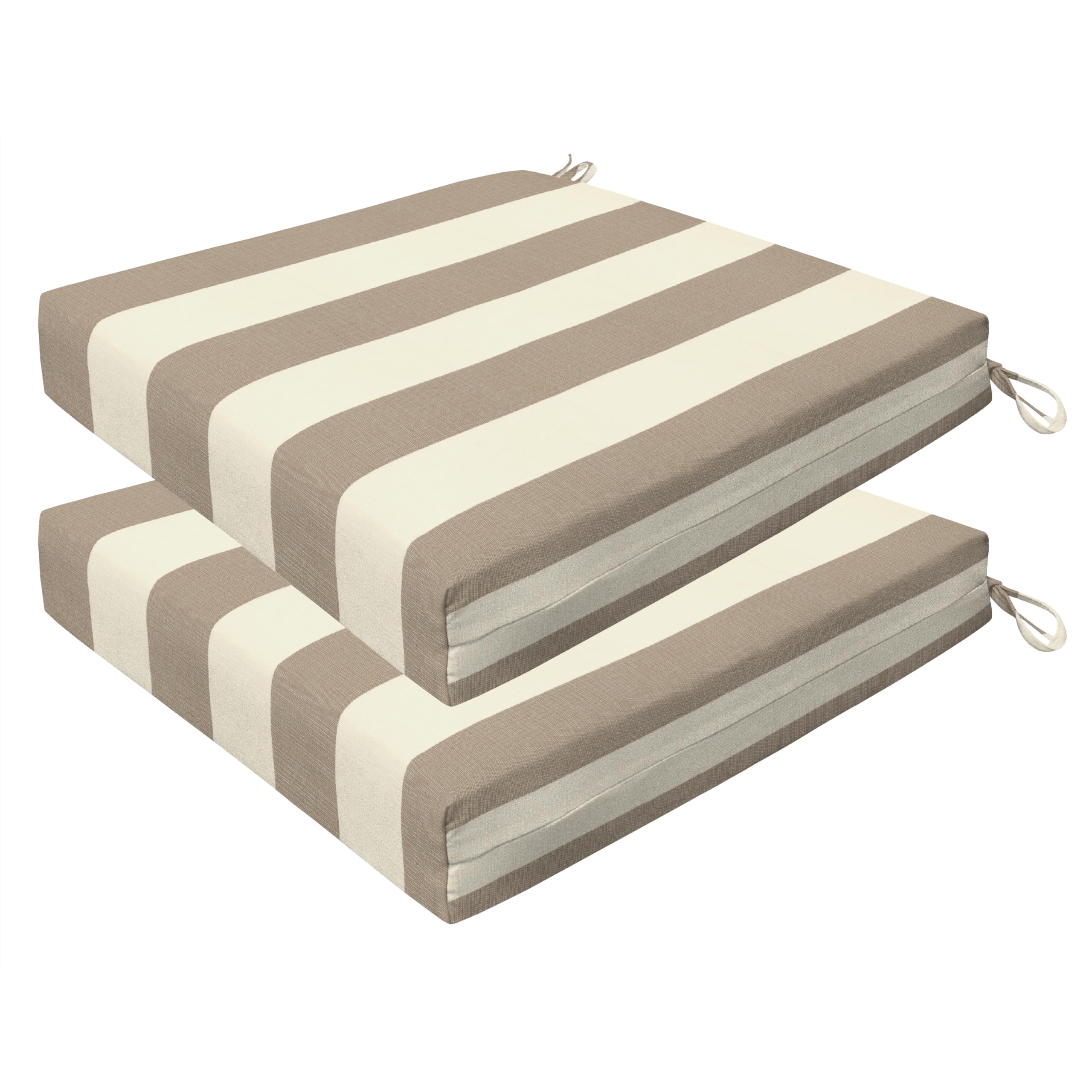 Honeycomb Outdoor Cushion Set 20' X 20', Cabana Stripe Tan Dining Patio Cushions