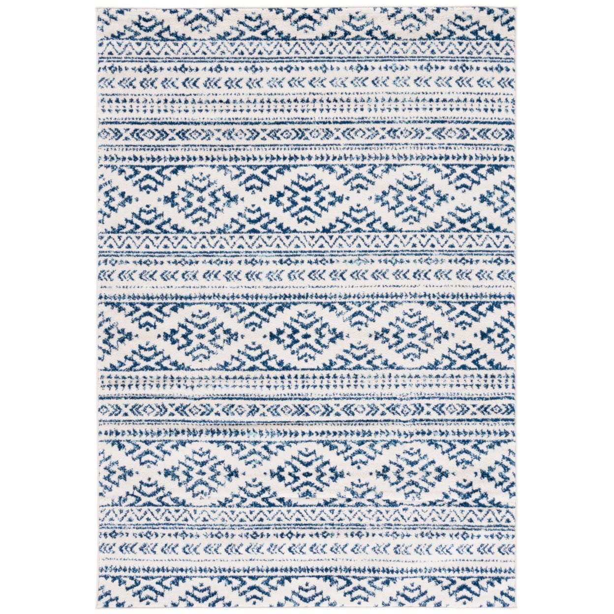 SAFAVIEH Tulum Collection Accent Rug - 2 x 3, Ivory & Navy, Moroccan Boho Tribal Design, Non-Shedding & Easy Care, Ideal for H