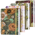 Spiral Notebook, 4 Pack A5 Lined Journal For Women, Hardcover Spiral Journal With 2 Pockets, College Ruled Notebooks, Cute Noteb