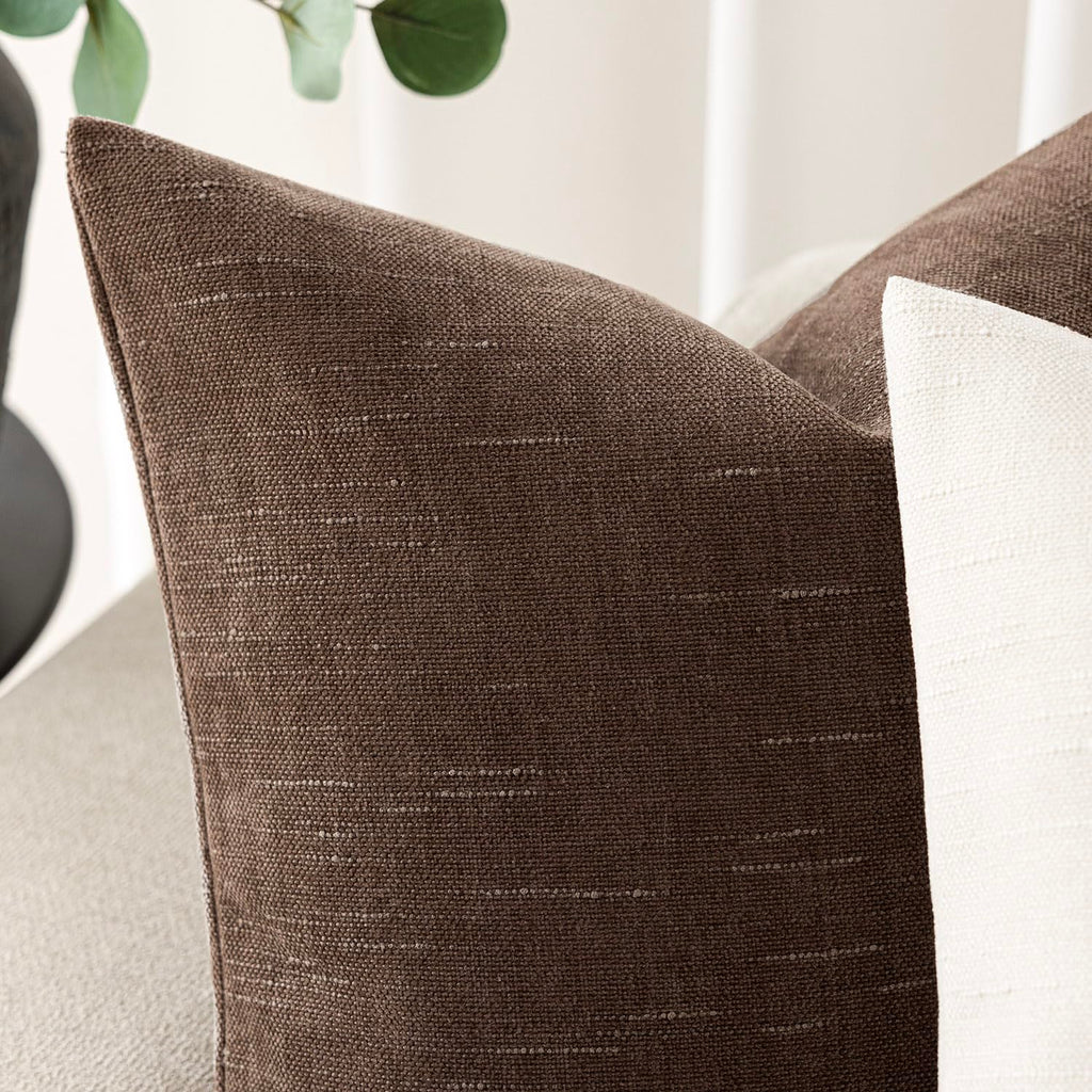 Foindtower Set Of 2 Soft Textured Chenille Throw Decorative Pillow Covers Square Accent Solid Cushion Cover Cozy Neutral Farmhou