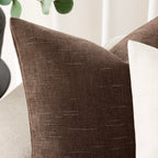 Foindtower Set Of 2 Soft Textured Chenille Throw Decorative Pillow Covers Square Accent Solid Cushion Cover Cozy Neutral Farmhou
