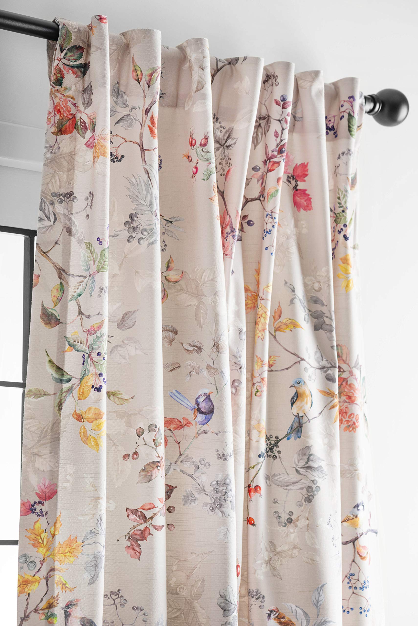 Maison D' Hermine 100% Cotton Curtain - 50''X108'' Charcoal Decorative Curtain - Aesthetic Curtains For Farmhouse, Kitchen & Bed
