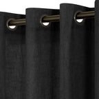 Koufall Black Curtains 96 Inches Long,Sheer Linen Bronze Colored Grommet Dark Curtains For Living Room Bedroom
