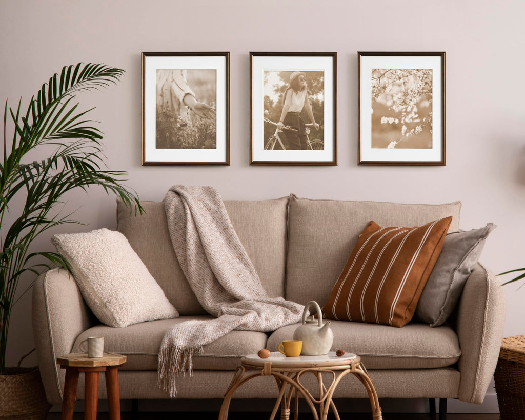 Kate And Laurel Adlynn Rectangle Picture Frame Set Of 3, 14 X 18 Matted To 11 X 14, Bronze, Vintage Three-Piece Frame Set For Ga