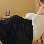 Bedsure Black Throw Blanket for Couch - Super Soft Cozy Blankets for Women, Cute Small Fleece Blanket for Girls,50x60 Inches, Wi