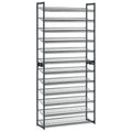 SONGMICS Shoe Rack, 12-Tier Metal Shoe Storage Organizer for Closet, Entryway, Garage, Set of 2 6-Tier Stackable Shoe Shelf, Adj