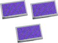 Stephanie Imports Set Of 3 Slim & Minimalist Metal Business Card Holder Unisex Case With Rhinestone Insert (Purple)