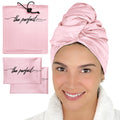 THE PERFECT HAIRCARE Curly Hair Girls Microfiber Plopping Towel Set - Anti-frizz Silky Smooth Hair Drying Wrap for Women - Super