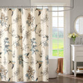 Madison Park Shower Curtain, Bird & Leaf Print, Farmhouse Shower Curtain for Bathroom, Modern Country Bathroom D  cor, Machine W