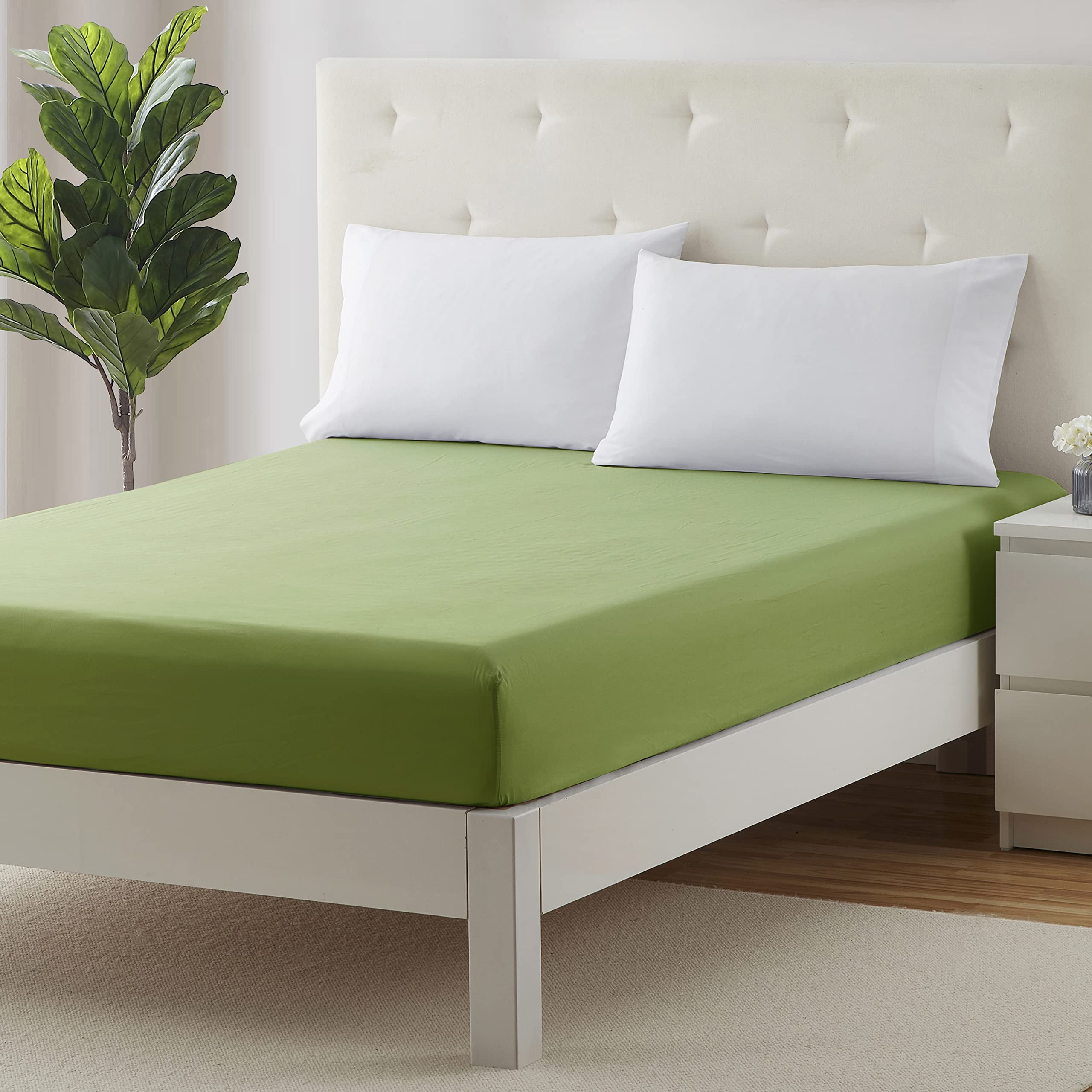 Clara Clark Fitted Sheet Twin Size, Super Soft Twin Fitted Sheet Only Fits Up To 16 Inch Mattress - Wrinkle, Fade, Stain Resista