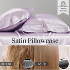Madison Park Essentials Satin Sheets Twin Size, Luxurious Silky Satin Bed Sheets, Elastic 14' Pocket Fits Up To 16' Mattress, Wrinkle-Free, Soft Satin Bed Sheet Set, Lilac 4 Piece