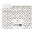 U Brands Moroccan File Folders, Office Supplies, 1/3-Cut Tabs In Assorted Positions, Letter Size, Black And White, 9 Count